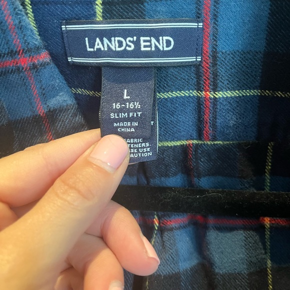 Men’s Lands End Flannel - Picture 2 of 4